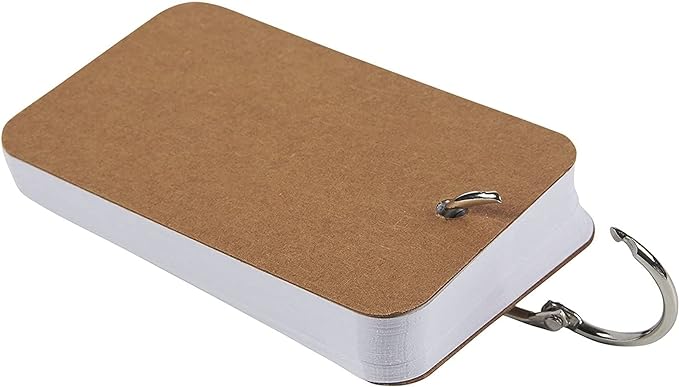 Blank Flash Cards with Ring w/50 Sheets - index Notecards (2.2 x 3.5 In)