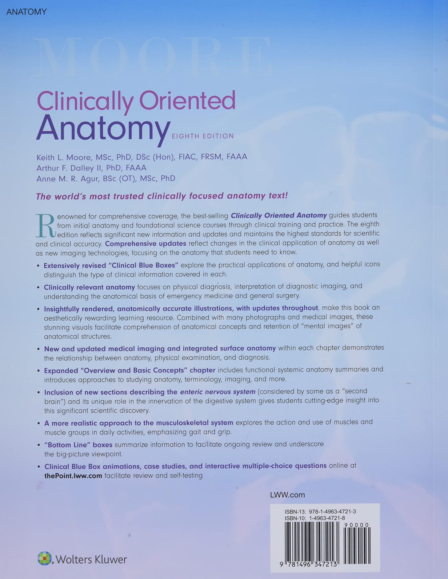 Clinically Oriented Anatomy 8th Edition USED