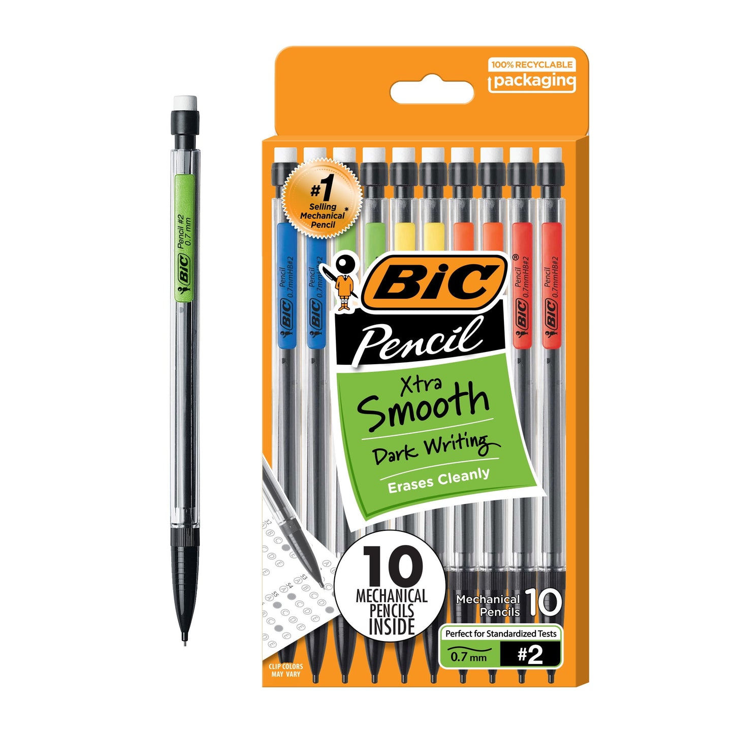 BIC Xtra-Smooth Mechanical Pencils, 0.7mm Point, 10-Count Pack