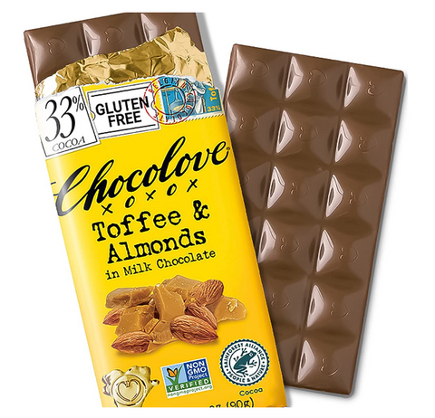 Chocolove Toffee & Almonds In Milk Chocolate 3.2 oz