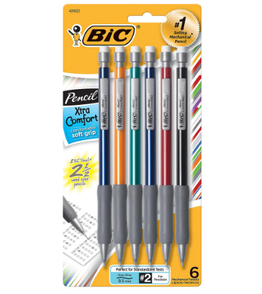 BIC Xtra Comfort Mechanical Pencil .5mm Asst 6Pk