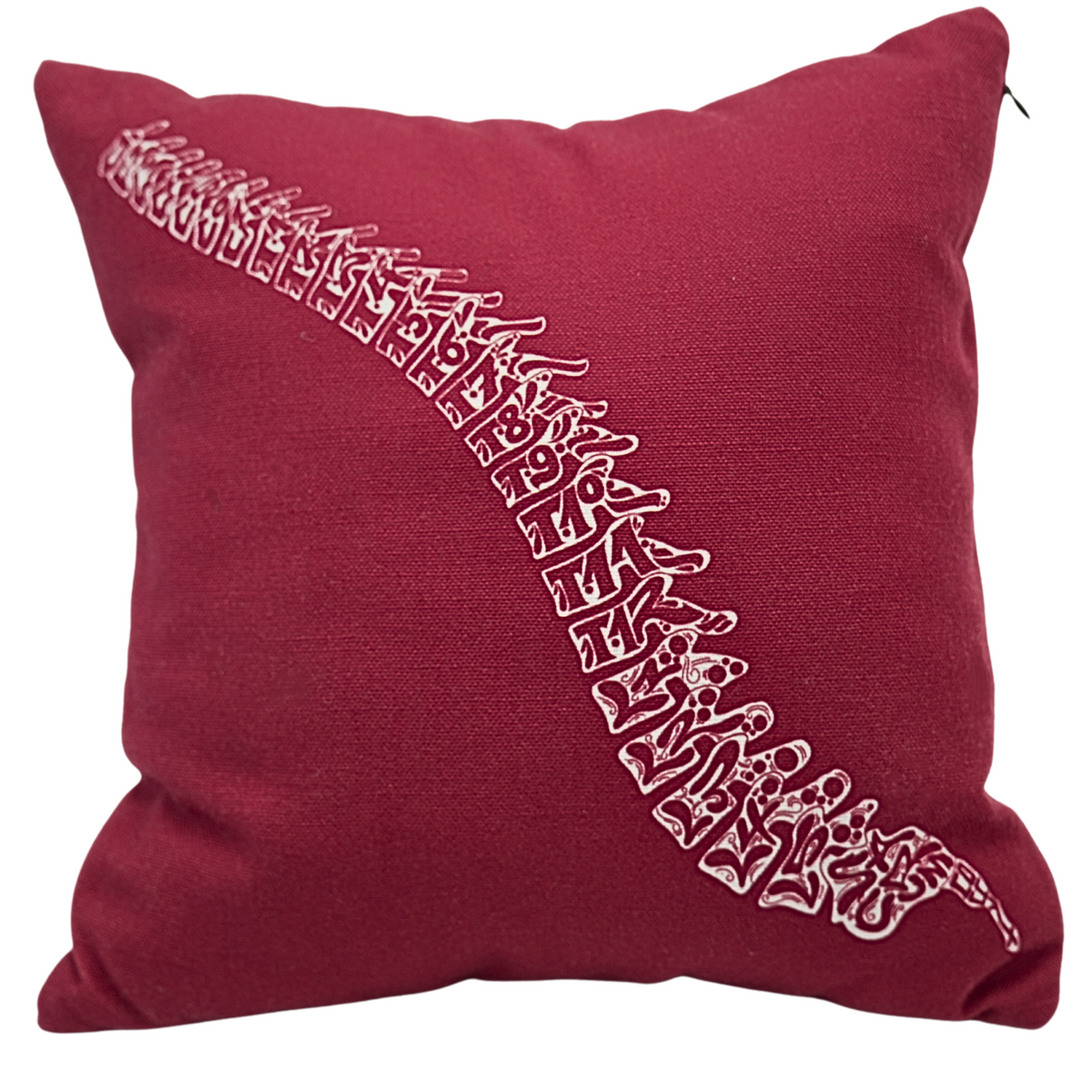 16' Spine Bone Typography Pillow - Red